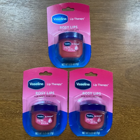 Vaseline Lip Therapy Rosy Lips Bundle of 3 New Net weight 0.25 oz/7g - Picture 2 of 8